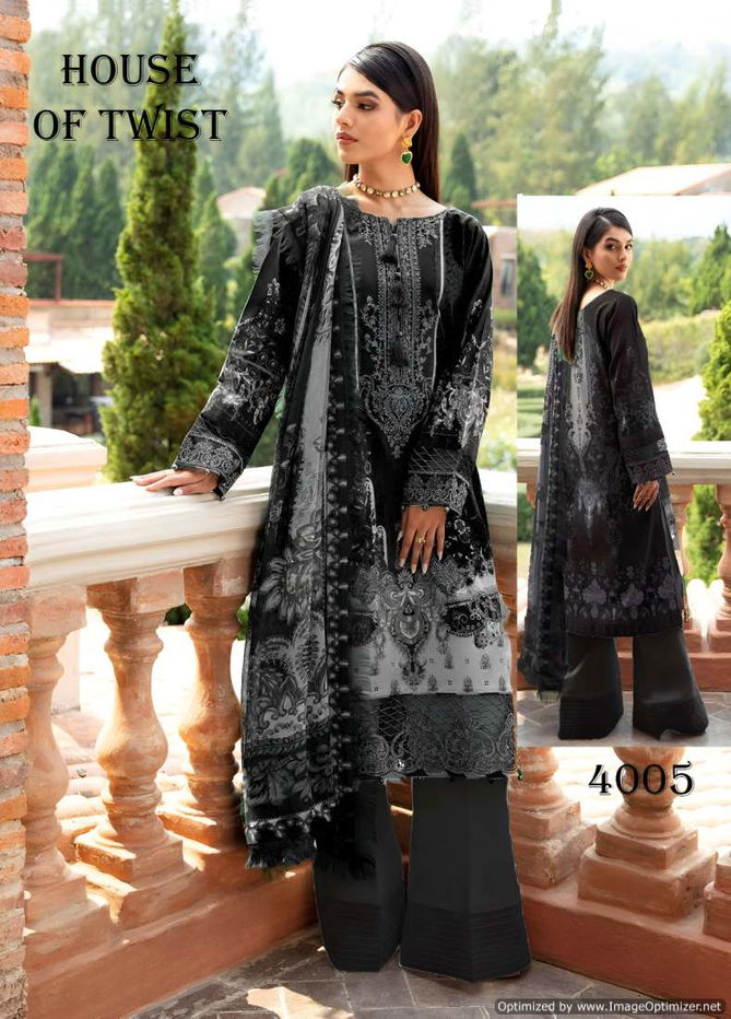 House Of Twist Black And White Digital printed Cotton Dress Material Wholesale Shop In Surat
